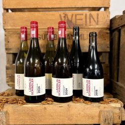 Auf dem Bild sind die sechs Flaschen des Weinpakets zu sehen.